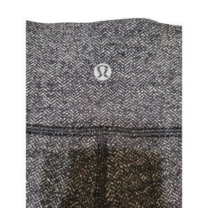 Lululemon Wunder Under Pants Capri Heathered Herringbone Black Gray Sz 6